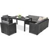 Set di mobili in technorattan antracite Colorado Comida 7 Bica