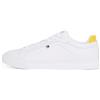 Tommy Hilfiger Uomo Sneakers Court Icon in Pelle, Bianco (White), 44 EU