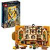 LEGO 76412 Harry Potter Stendardo della Casa Tassorosso da Parete, Giocattolo Sala Comune del Castello di Hogwarts con 3 Minifigure e Mandragola, Giochi da Collezione e Viaggio per Bambini e Bambine