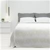 Byour3 - Copriletto Puro Cotone Matrimoniale Letto Singolo Piazza E Mezza Fantasia Damascato Primaverile Estivo Telo Arredo Copritutto Multiuso Copridivano GrandFoulard Coperta (Avorio, 1 P e mezzo)