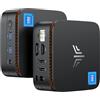 NiPoGi E1 Mini PC Twin Lake N150 (Meglio di N100,3,6 GHz) W-11 Pro 8 GB RAM/256 GB M.2 SSD, Mini computer DP 1.4+HDMI 2.0 Desktop PC 2.4+5G WiFi,BT4.2/RJ45,4K@60HZ UHD Dual Display per Ufficio