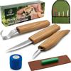 BeaverCraft S13 Kit per intaglio del legno con 3 coltelli - Set utensili per cucchiai, scultura e falegnameria, per principianti destrimani, con coltello a uncino