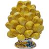 sicilia bedda - Pigna Siciliana con Piede Decorato - Modello Maioliche - Ceramica di Caltagirone (Altezza 9 x 6, Giallo)