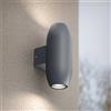 Applique Ovale Bidirezionale IP65 GU10 per esterni Grande - Grigia