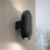 Applique Ovale Bidirezionale IP65 GU10 per esterni Grande - Nera