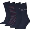 Tommy Hilfiger, calzini da uomo Sport Quarters con suola in spugna, 4 pz Blu scuro (322). 43-46