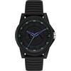 Armani Exchange orologio per uomo, movimento al quarzo e cassa orologio per 44 mm con cinturino in acciaio inossiorologio perbile, pelle o silicone, Nero e viola