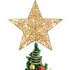 Stobok, Puntale per albero di Natale a forma di stella glitterata, 25 x 30 cm, colore: dorato