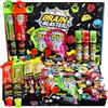 Brain Blasterz Scatola Regalo Grande di Caramelle Aspre - Collezione Mega Sour - 27 Pezzi con Lollipop, Caramelle Dure e Gommose - Halal & Vegan - Per Halloween e Regalini fine festa compleanno
