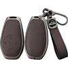 ontto Custodia Cover per Chiave Auto in Zinco adatto per Leapmotor T03 2022 2023 2024 2025 2026 Guscio Cover Protettiva in pelle con Telecomando Portachiavi Accessori per Auto4 Tasti A-Marrone
