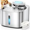oneisall Fontana per gatti senza fili, Fontana per gatti da 3,5 l in acciaio inox, batteria da 5000 mAh, fontanella per gatti con rilevatore di movimento, pompa dell'acqua silenziosa, 3 filtri