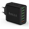 Tupneuf 33W Caricatore USB, 6 Portos Caricabatterie Multipla con QC3.0 Per iPhone 15 Pro Max 14 Plus 13 12 11 SE XR, iPad Pro, Samsung, Spina Carica Rapido Adattatore Alimentatore Presa Muro Ricarica