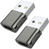 AuviPal Adattatore da USB C Femmina a USB Maschio, Confezione da 2, Caricabatterie Tipo C Cavo Convertitore per Apple Watch iWatch Serie 7 SE, iPhone, iPad, Samsung e Altro Ancora