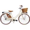 Cicli Tessari - bicicletta donna da città bici da passeggio classica stile retro' vintage olandese 26 colore panna cesto anteriore in vimini