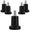 kwmobile 5x Piedini Fissi Sedia Girevole Ufficio - Perno Ø10x22mm Zoccolo Ø50x58mm - Piedi Sostituzione Ruote Sedie Poltrona Scrivania Mobili - Nero