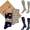 SockTailor Calze Uomo Lunghe in Caldo Cotone, Fantasie Eleganti e Divertenti Agrumi, Calze Uomo Invernali, Calzini Uomo Lunghi 41 46, Made in Italy, 2 Paia Azzurro Grigio Chiaro, Pacchetto Ecologico