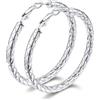 Bestyle Orecchini Donna Cerchio Attorcigliati in Acciaio Inossidabile Orecchini Donna Cerchio Intrecciato 60mm Confezione Regalo