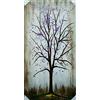 DRW Quadro Stile Tela con Telaio in Legno di Un Albero, Marrone e Viola, 120x60 cm