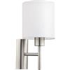 Eglo Lampada da parete Pasteri, applique a 1 fiamma in tessuto, lampada da corridoio in metallo argento e tessuto bianco, portalampada E27