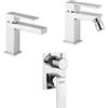 Jacuzzi Rubinetteria set miscelatori lavabo bidet e incasso doccia con deviatore modello Twinkle