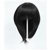 BUYOGET Topper per capelli neri naturali con clip, per donna, corto, 30,5 cm, con frangia per diradare i capelli