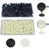 ANBOSE Perle di ceralacca, ANBOSE 200 PCS nero più 200 PCS bianco fluorescente perline di cera per sigillare, kit di sigillo di cera per inviti