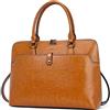CLUCI Ventiquattrore Donna Pelle Cerata ad Olio Cartella per Laptop da 15,6 Pollici Business Vintage Borsa a Tracolla Grande Borsa da Viaggio marrone