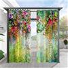 Hiseng Tende Gazebo per Esterno Impermeabili, Stampa Pianta 3D Tenda Oscurante Termica da Esterno 2 Pezzi Tende Idrorepellente per Esterno con Occhielli per Giardino (101x213cm,Pittura a Olio)