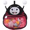 Navaris Porta Giochi Vasca da Bagno Bambini - Cesta Porta Oggetti Doccia da Appendere - Cesto Portagiochi Bagnetto Neonato - Rete per Giochi da Spiaggia Mare - Design Coccinella