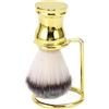 ZJchao Pennello da Barba in Metallo con Rastrelliera, Manico Elegante, Design Curvo per Strumenti per Toelettatura Uomo, Creazione Efficiente di Schiuma, Setole Sintetiche, Leggero e
