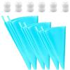JasCherry 6 PZ sac a Poche in Silicone con 6 Accoppiatori, Sacchetti a Poche Riutilizzabili per Beccucci, Ugelli Russi, Pasticceria Utensili Kit, Dolci Torte Cupcake