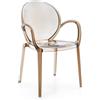 Bizzotto Sedia con braccioli Camilla coffee