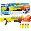 Nerf Fortnite Legendary TAC Dart Blaster, Yellow Glow Lap Design, 6 Dart Mega Drum e 6 Nerf Accustrike Mega Darts, Pump Action F4168