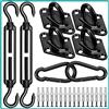 Morzejar Kit di Fissaggio per Tenda Parasole, M6 Resistente, Kit Hardware per Tenda Parasole in Acciaio Inox 304, Set di Fissaggio per Tenda da Giardino Triangolare e Quadrato, Kit di Accessori.