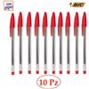10 PENNE BIC A SFERA CRISTAL ORIGINAL INCHIOSTRO ROSSO