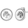 Engelsrufer ERE-LILTREE-PE - Orecchini da donna in argento sterling con albero della vita in madreperla bianca, senza nichel, dimensioni: 12 mm, 12 mm, Argento sterling, Nessuna pietra preziosa