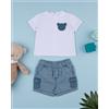 Prénatal Completo bimbo shorts e t-shirt denim