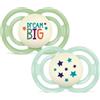 MAM Perfect Night Confezione Doppia Succhietto 16+ Mesi (Set da 2), Ciuccio MAM 16 36 mesi silicone che si illumina al buio, Verde