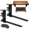 xiruiubao Porta Tastiera Estraibile, Supporto Tastiera Pc con Morsetto C di Grandi Dimensioni, Vassoio per Tastiera Allungabile e Silenzioso per L'Ufficio, 235mm X 140mm (Nero)