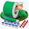 COZCLAM 125m Cavo Perimetrale + 50 Picchetti + 10 Connettori+10 Terminali Connessione, Filo Perimetrale Robot Tagliaerba, Kit di Cavi di Delimitazione Compatibile con Gardena/Bosch/Worx