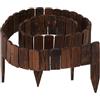 Relaxdays Bordo per Aiuole, 200 cm, Flessibile, Recinto Alto 10cm, Borudura in Legno, Recinzione Giardino, Marrone Scuro