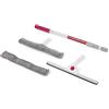 Kleeneze KL062611EU Set di pulizia in vetro 2-in-1 con manico telescopico, 5 pezzi, kit lavafinestra, manici allungabili, microfibra, detergente cristalli telescopico per vetri estensibile
