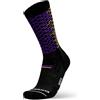 Oxeego Calze Trail Running Uomo Donna a Compressione Termiche Calzini Rinforzati da Corsa su Sentieri e Terreni Misti - Azione Ossigenante e Antibatterica (Viola/Giallo - 43/46)