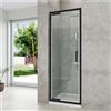 SENSEA Porta doccia battente Easy L 80 x H 190 x P 0.6 cm in vetro vetro senza finitura / trasparente profilo nero