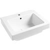 COLAVENE Lavabo a incasso e d'appoggio rettangolare vasca centrale Alaqua L 60 x H 25 x P 21 cm in ceramica bianco opaco