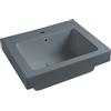 COLAVENE Lavabo a incasso e d'appoggio rettangolare vasca centrale Alaqua L 60 x H 25 x P 21 cm in ceramica grigio opaco