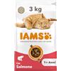 IAMS Cibo secco per gatti da 1-6 anni con salmone, 3 kg | Crocchette per gatti | Alimento secco completo e bilanciato | Con Omega-3 e Omega-6 per pelle sana e pelo lucido