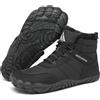 Mishansha Scarpe Uomo Donna Invernali Stivali Scarponcini Neve Stivaletti Caldo Imbottito Scarponi Invernale Barefoot Shoes, Nero Gr.43