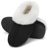 Mishansha Pantofole Uomo Donna Ciabatte Invernali Calde in Memory Foam Scarpe da Casa Comode Antiscivolo con Suola Spessa, Nero, 42/43 EU