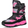 Mishansha Stivali Neve Bambini Stivaletti Ragazze Doposci Scarponcini Imbottiti di Pelo Scarpe Invernali Comodi Caldi e Antiscivolo Outdoor, Anguria Rosa, 36 EU